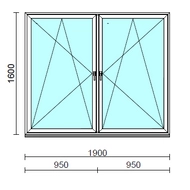 TO Bny-Bny ablak.  190x160 cm (Rendelhető méretek: szélesség 185-194 cm, magasság 155-164 cm.) Deluxe A85 profilból
