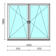 TO Bny-Bny ablak.  190x160 cm (Rendelhető méretek: szélesség 185-194 cm, magasság 155-164 cm.)   Green 76 profilból