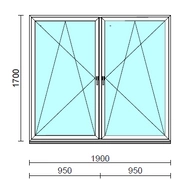TO Bny-Bny ablak.  190x170 cm (Rendelhető méretek: szélesség 185-194 cm, magasság 165-174 cm.)  New Balance 85 profilból