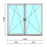 TO Bny-Bny ablak.  190x170 cm (Rendelhető méretek: szélesség 185-194 cm, magasság 165-174 cm.)   Optima 76 profilból