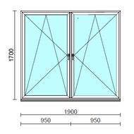 TO Bny-Bny ablak.  190x170 cm (Rendelhető méretek: szélesség 185-194 cm, magasság 165-174 cm.) Deluxe A85 profilból