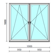 TO Bny-Bny ablak.  190x180 cm (Rendelhető méretek: szélesség 185-194 cm, magasság 175-184 cm.) Deluxe A85 profilból