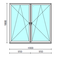 TO Bny-Bny ablak.  190x180 cm (Rendelhető méretek: szélesség 185-194 cm, magasság 175-184 cm.)  New Balance 85 profilból