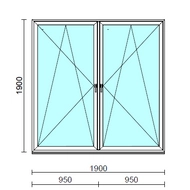 TO Bny-Bny ablak.  190x190 cm (Rendelhető méretek: szélesség 185-194 cm, magasság 185-190 cm.) Deluxe A85 profilból