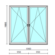 TO Bny-Bny ablak.  190x190 cm (Rendelhető méretek: szélesség 185-194 cm, magasság 185-190 cm.)  New Balance 85 profilból