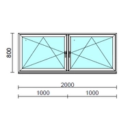 TO Bny-Bny ablak.  200x 80 cm (Rendelhető méretek: szélesség 195-204 cm, magasság 80-84 cm.) Deluxe A85 profilból
