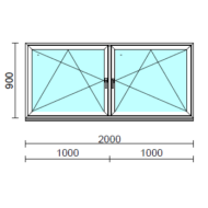 TO Bny-Bny ablak.  200x 90 cm (Rendelhető méretek: szélesség 195-204 cm, magasság 85-94 cm.)   Green 76 profilból