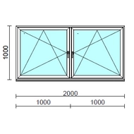 TO Bny-Bny ablak.  200x100 cm (Rendelhető méretek: szélesség 195-204 cm, magasság 95-104 cm.)   Green 76 profilból