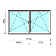 TO Bny-Bny ablak.  200x110 cm (Rendelhető méretek: szélesség 195-204 cm, magasság 105-114 cm.) Deluxe A85 profilból