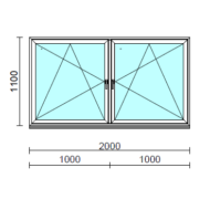TO Bny-Bny ablak.  200x110 cm (Rendelhető méretek: szélesség 195-204 cm, magasság 105-114 cm.)  New Balance 85 profilból