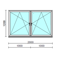 TO Bny-Bny ablak.  200x120 cm (Rendelhető méretek: szélesség 195-204 cm, magasság 115-124 cm.) Deluxe A85 profilból