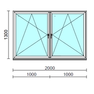 TO Bny-Bny ablak.  200x130 cm (Rendelhető méretek: szélesség 195-204 cm, magasság 125-134 cm.) Deluxe A85 profilból