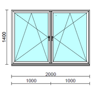 TO Bny-Bny ablak.  200x140 cm (Rendelhető méretek: szélesség 195-204 cm, magasság 135-144 cm.) Deluxe A85 profilból