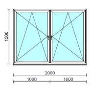 TO Bny-Bny ablak.  200x150 cm (Rendelhető méretek: szélesség 195-204 cm, magasság 145-154 cm.)   Green 76 profilból