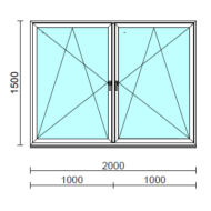 TO Bny-Bny ablak.  200x150 cm (Rendelhető méretek: szélesség 195-204 cm, magasság 145-154 cm.)   Green 76 profilból