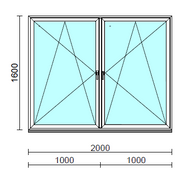 TO Bny-Bny ablak.  200x160 cm (Rendelhető méretek: szélesség 195-204 cm, magasság 155-164 cm.) Deluxe A85 profilból