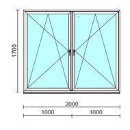 TO Bny-Bny ablak.  200x170 cm (Rendelhető méretek: szélesség 195-204 cm, magasság 165-174 cm.)   Green 76 profilból