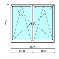 TO Bny-Bny ablak.  200x170 cm (Rendelhető méretek: szélesség 195-204 cm, magasság 165-174 cm.) Deluxe A85 profilból