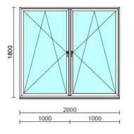 TO Bny-Bny ablak.  200x180 cm (Rendelhető méretek: szélesség 195-204 cm, magasság 175-184 cm.) Deluxe A85 profilból