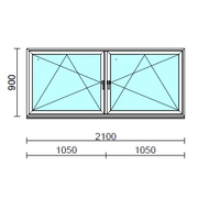 TO Bny-Bny ablak.  210x 90 cm (Rendelhető méretek: szélesség 205-214 cm, magasság 85-94 cm.) Deluxe A85 profilból