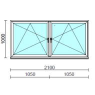 TO Bny-Bny ablak.  210x100 cm (Rendelhető méretek: szélesség 205-214 cm, magasság 95-104 cm.) Deluxe A85 profilból