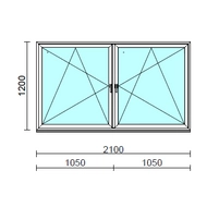 TO Bny-Bny ablak.  210x120 cm (Rendelhető méretek: szélesség 205-214 cm, magasság 115-124 cm.) Deluxe A85 profilból