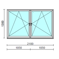 TO Bny-Bny ablak.  210x130 cm (Rendelhető méretek: szélesség 205-214 cm, magasság 125-134 cm.) Deluxe A85 profilból