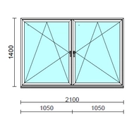 TO Bny-Bny ablak.  210x140 cm (Rendelhető méretek: szélesség 205-214 cm, magasság 135-144 cm.) Deluxe A85 profilból