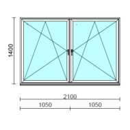 TO Bny-Bny ablak.  210x140 cm (Rendelhető méretek: szélesség 205-214 cm, magasság 135-144 cm.)   Green 76 profilból