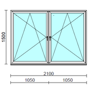 TO Bny-Bny ablak.  210x150 cm (Rendelhető méretek: szélesség 205-214 cm, magasság 145-154 cm.) Deluxe A85 profilból