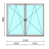 TO Bny-Bny ablak.  210x180 cm (Rendelhető méretek: szélesség 205-214 cm, magasság 175-180 cm.)   Green 76 profilból