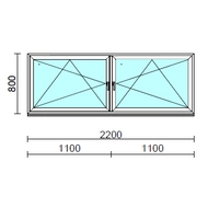 TO Bny-Bny ablak.  220x 80 cm (Rendelhető méretek: szélesség 215-224 cm, magasság 80-84 cm.) Deluxe A85 profilból