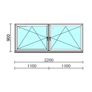 TO Bny-Bny ablak.  220x 90 cm (Rendelhető méretek: szélesség 215-224 cm, magasság 85-94 cm.) Deluxe A85 profilból