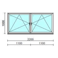 TO Bny-Bny ablak.  220x100 cm (Rendelhető méretek: szélesség 215-224 cm, magasság 95-104 cm.) Deluxe A85 profilból