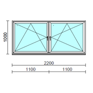 TO Bny-Bny ablak.  220x100 cm (Rendelhető méretek: szélesség 215-224 cm, magasság 95-104 cm.) Deluxe A85 profilból