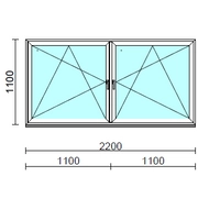 TO Bny-Bny ablak.  220x110 cm (Rendelhető méretek: szélesség 215-224 cm, magasság 105-114 cm.)   Green 76 profilból