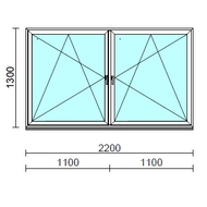 TO Bny-Bny ablak.  220x130 cm (Rendelhető méretek: szélesség 215-224 cm, magasság 125-134 cm.)   Green 76 profilból