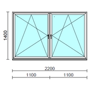 TO Bny-Bny ablak.  220x140 cm (Rendelhető méretek: szélesség 215-224 cm, magasság 135-144 cm.)  New Balance 85 profilból