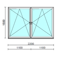 TO Bny-Bny ablak.  220x150 cm (Rendelhető méretek: szélesség 215-224 cm, magasság 145-154 cm.)   Green 76 profilból