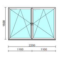 TO Bny-Bny ablak.  220x150 cm (Rendelhető méretek: szélesség 215-224 cm, magasság 145-154 cm.) Deluxe A85 profilból