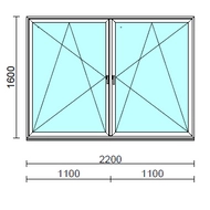 TO Bny-Bny ablak.  220x160 cm (Rendelhető méretek: szélesség 215-224 cm, magasság 155-164 cm.)   Green 76 profilból