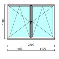 TO Bny-Bny ablak.  220x160 cm (Rendelhető méretek: szélesség 215-224 cm, magasság 155-164 cm.) Deluxe A85 profilból