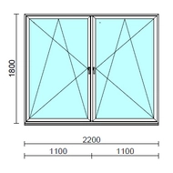 TO Bny-Bny ablak.  220x180 cm (Rendelhető méretek: szélesség 215-224 cm, magasság 175-180 cm.)  New Balance 85 profilból
