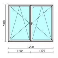 TO Bny-Bny ablak.  220x180 cm (Rendelhető méretek: szélesség 215-224 cm, magasság 175-180 cm.)   Green 76 profilból