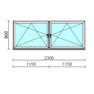 TO Bny-Bny ablak.  230x 90 cm (Rendelhető méretek: szélesség 225-234 cm, magasság 85-94 cm.) Deluxe A85 profilból
