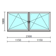 TO Bny-Bny ablak.  230x100 cm (Rendelhető méretek: szélesség 225-234 cm, magasság 95-104 cm.)  New Balance 85 profilból