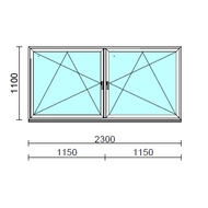 TO Bny-Bny ablak.  230x110 cm (Rendelhető méretek: szélesség 225-234 cm, magasság 105-114 cm.) Deluxe A85 profilból