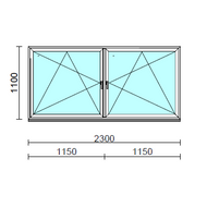 TO Bny-Bny ablak.  230x110 cm (Rendelhető méretek: szélesség 225-234 cm, magasság 105-114 cm.) Deluxe A85 profilból