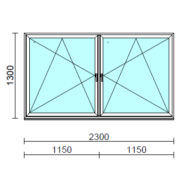 TO Bny-Bny ablak.  230x130 cm (Rendelhető méretek: szélesség 225-234 cm, magasság 125-134 cm.)   Green 76 profilból