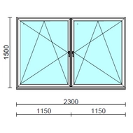 TO Bny-Bny ablak.  230x150 cm (Rendelhető méretek: szélesség 225-234 cm, magasság 145-154 cm.)   Green 76 profilból